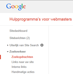 zoekopdrachten in Google webmaster tools